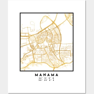 MANAMA BAHRAIN CITY STREET MAP ART Posters and Art